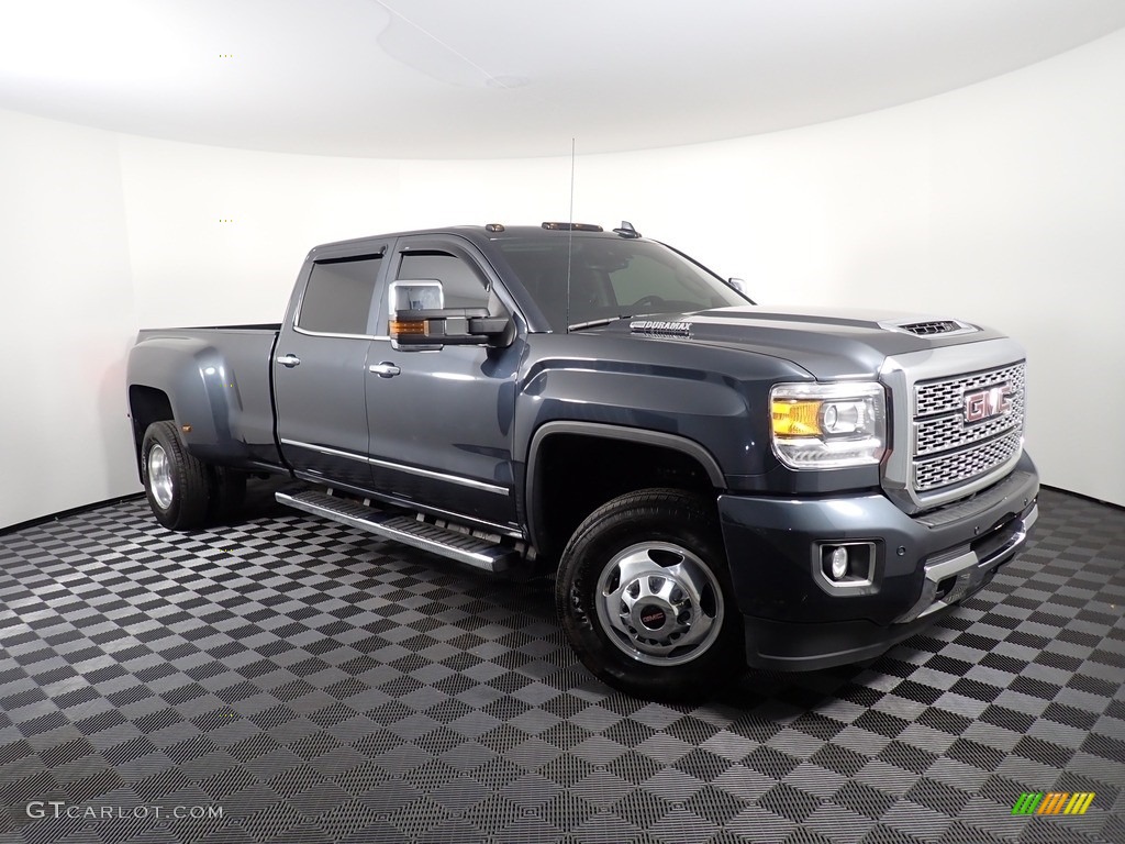 Dark Slate Metallic 2018 GMC Sierra 3500HD Denali Crew Cab 4x4 Exterior Photo #141490700