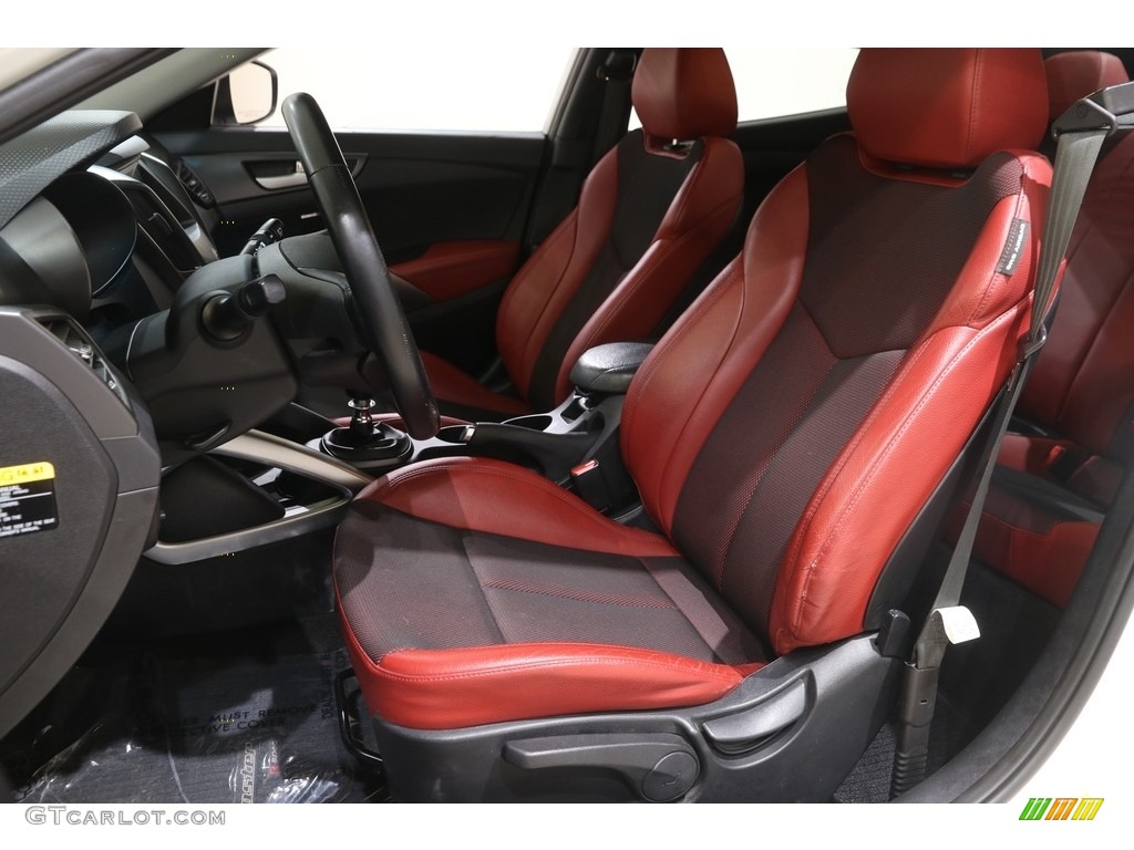 Black/Red Interior 2015 Hyundai Veloster Turbo R-Spec Photo #141491591