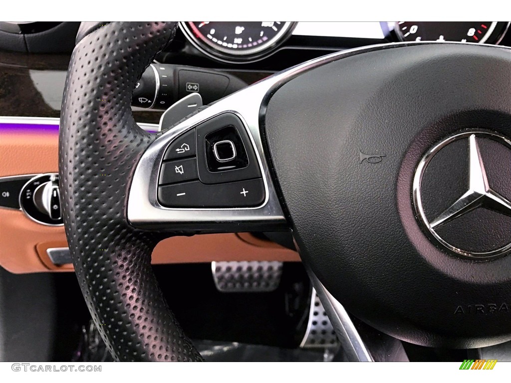2018 Mercedes-Benz E 400 Coupe Saddle Brown/Black Steering Wheel Photo #141495052