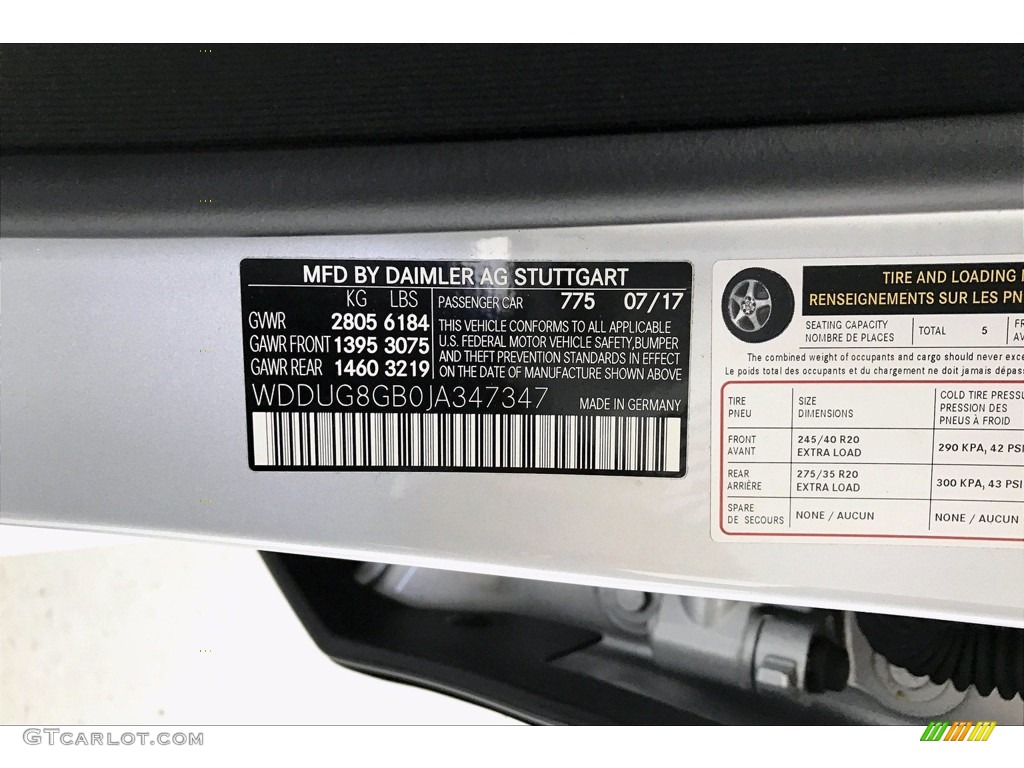 2018 S Color Code 775 for Iridium Silver Metallic Photo #141495329