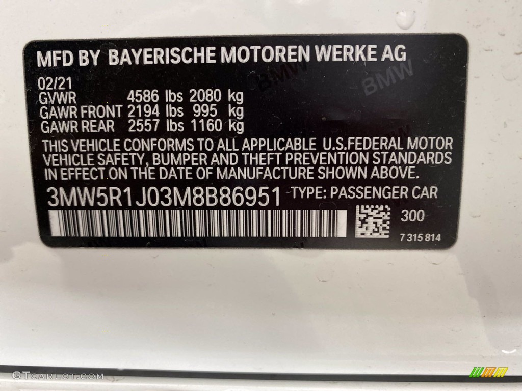 2021 3 Series 330i Sedan - Alpine White / Black photo #26