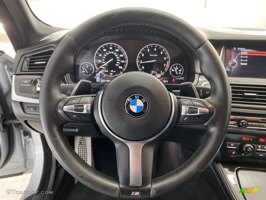 2015 BMW 5 Series 550i Sedan Black Steering Wheel Photo #141498361