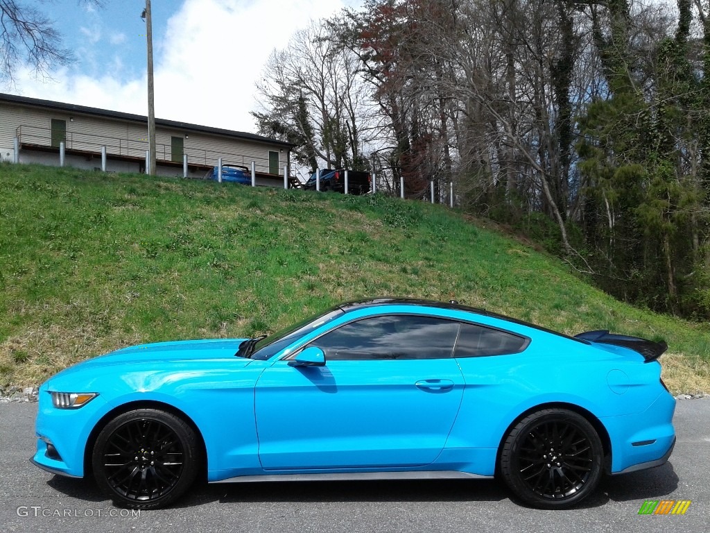 2017 Mustang EcoBoost Premium Coupe - Grabber Blue / Ebony photo #1