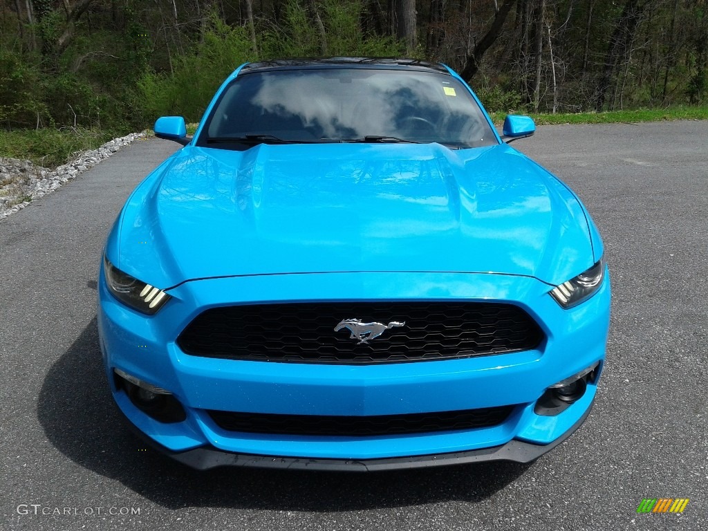 2017 Mustang EcoBoost Premium Coupe - Grabber Blue / Ebony photo #3