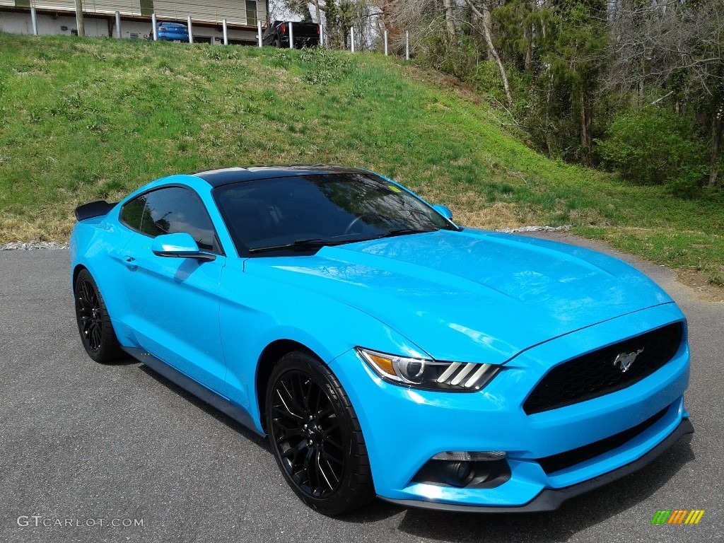 2017 Mustang EcoBoost Premium Coupe - Grabber Blue / Ebony photo #4