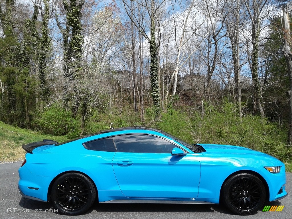 2017 Mustang EcoBoost Premium Coupe - Grabber Blue / Ebony photo #5