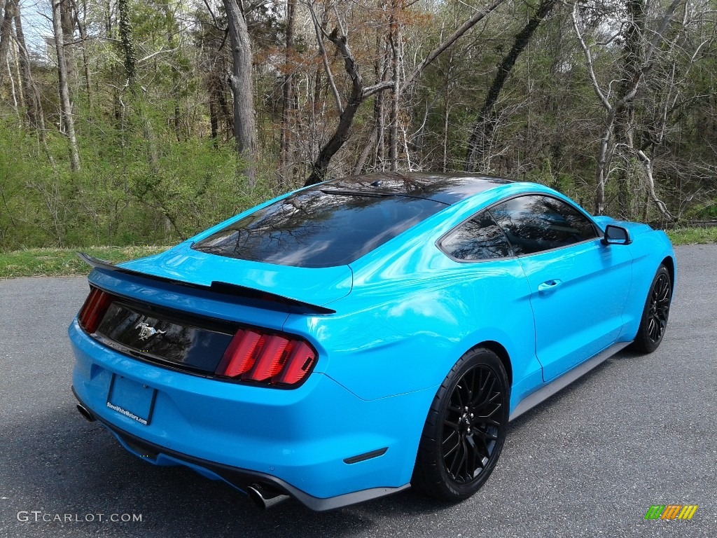 2017 Mustang EcoBoost Premium Coupe - Grabber Blue / Ebony photo #6