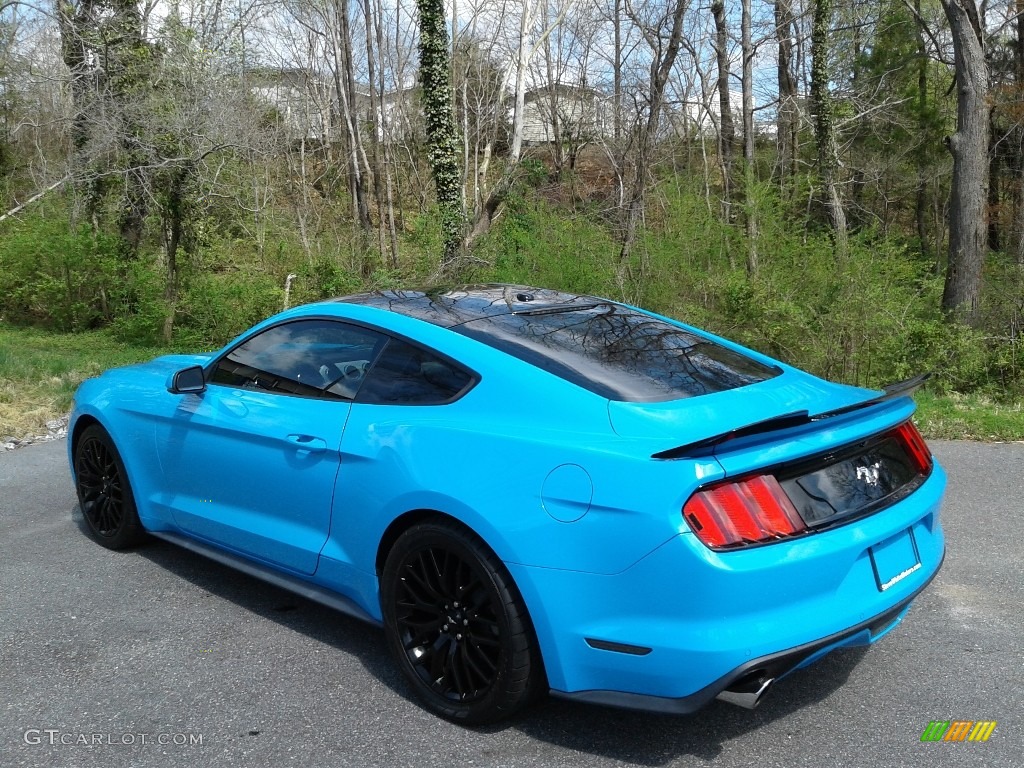 2017 Mustang EcoBoost Premium Coupe - Grabber Blue / Ebony photo #8