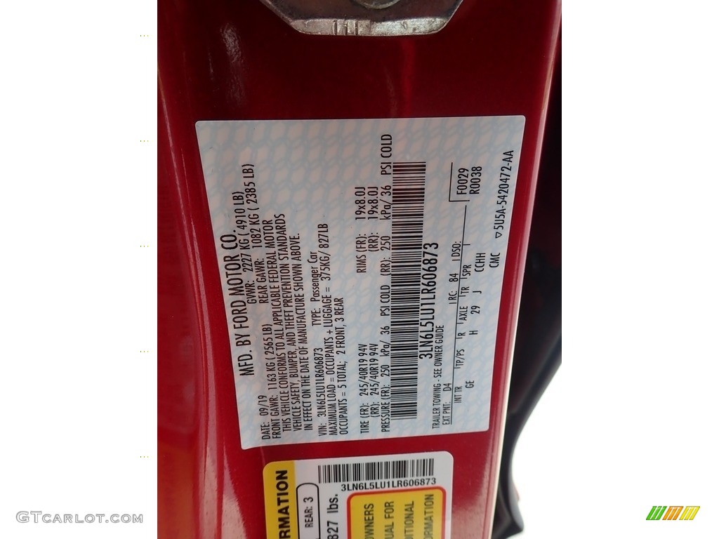 2020 MKZ Color Code D4 for Red Carpet Photo #141506963
