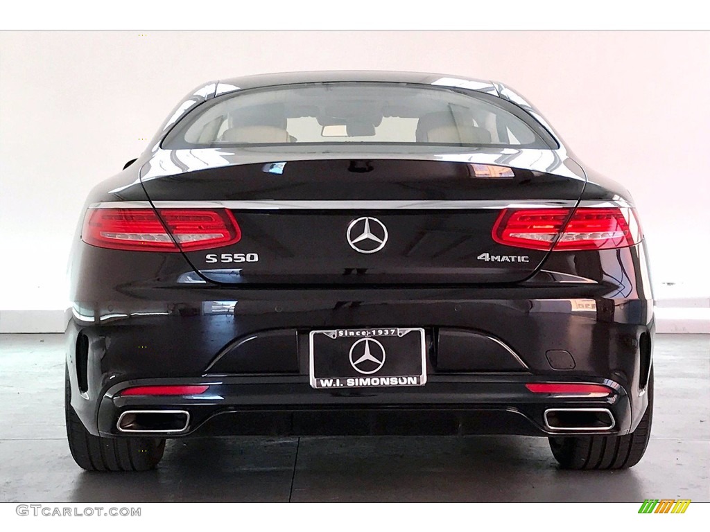 2017 S 550 4Matic Coupe - Ruby Black Metallic / designo Porcelain/Espresso photo #3