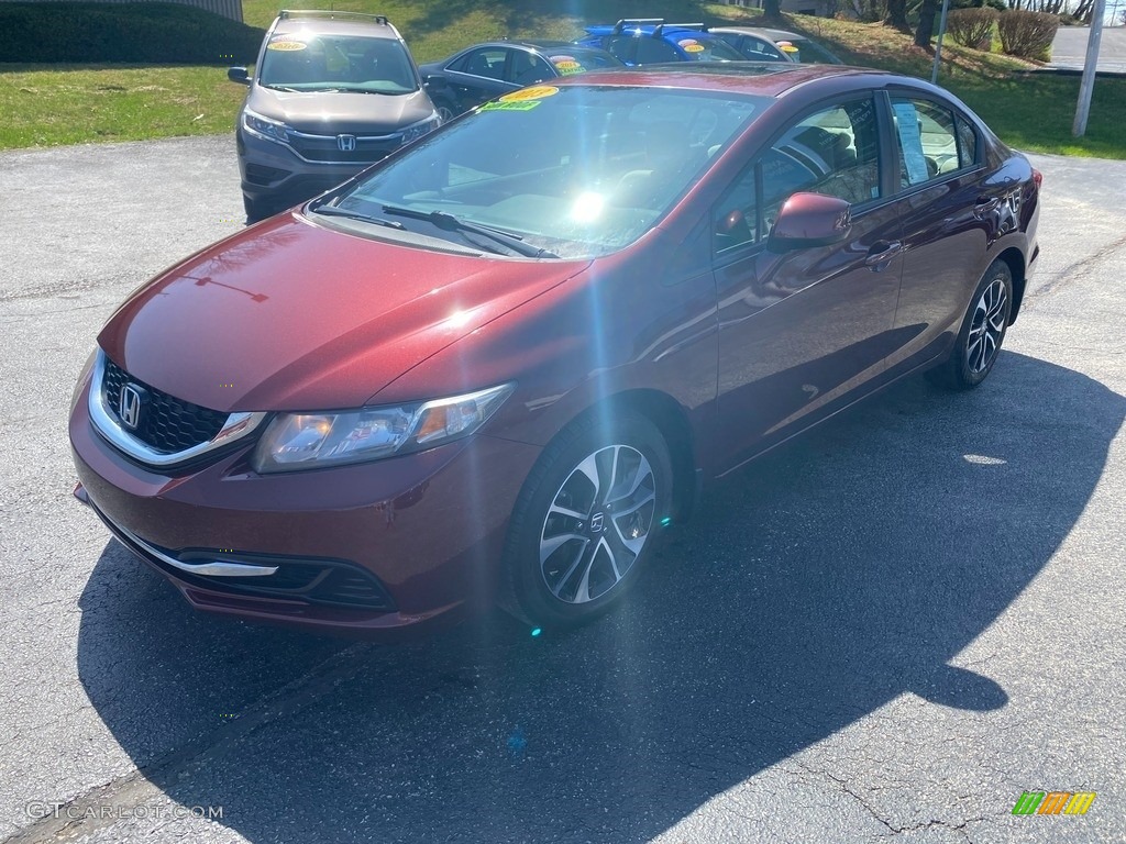 2013 Civic EX Sedan - Crimson Red Pearl / Beige photo #2