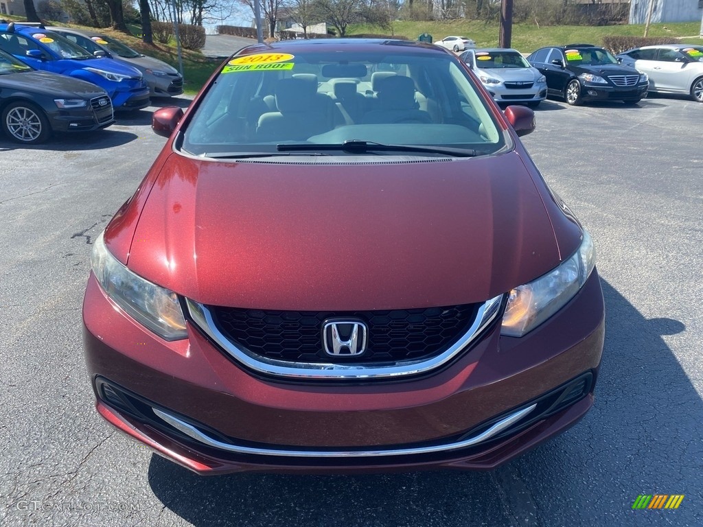 2013 Civic EX Sedan - Crimson Red Pearl / Beige photo #3