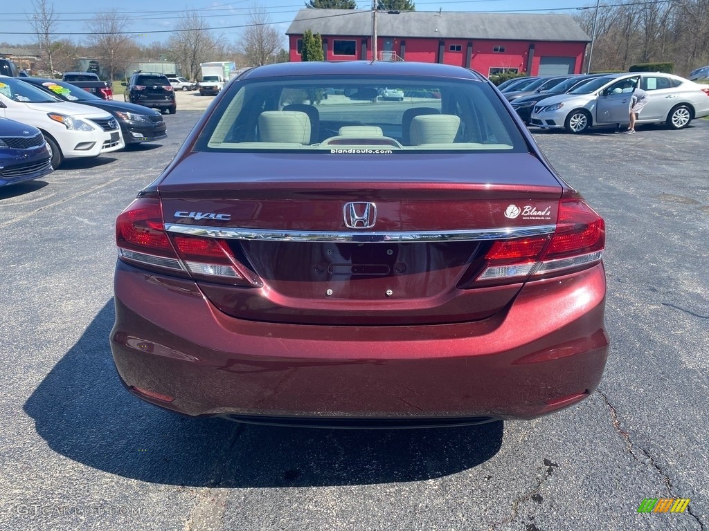 2013 Civic EX Sedan - Crimson Red Pearl / Beige photo #7
