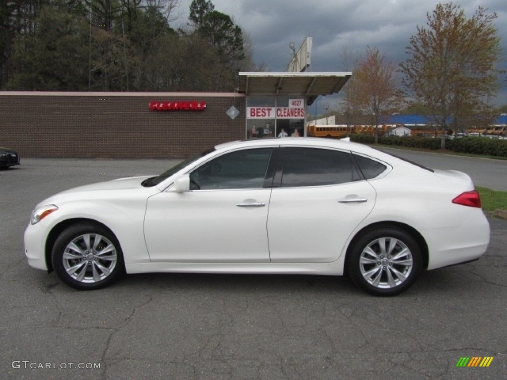 2011 M 37 Sedan - Moonlight White / Wheat photo #7