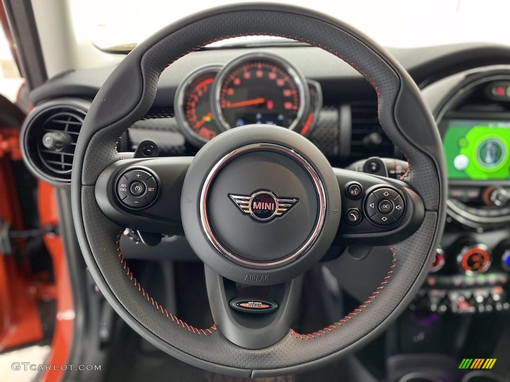 2021 Mini Hardtop Cooper S 4 Door Carbon Black Steering Wheel Photo #141510304