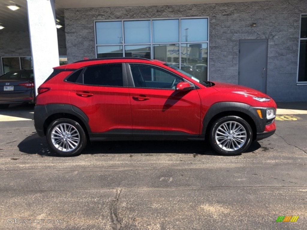 2021 Pulse Red Hyundai Kona SEL AWD 141513107 Photo 2 Car Color Galleries