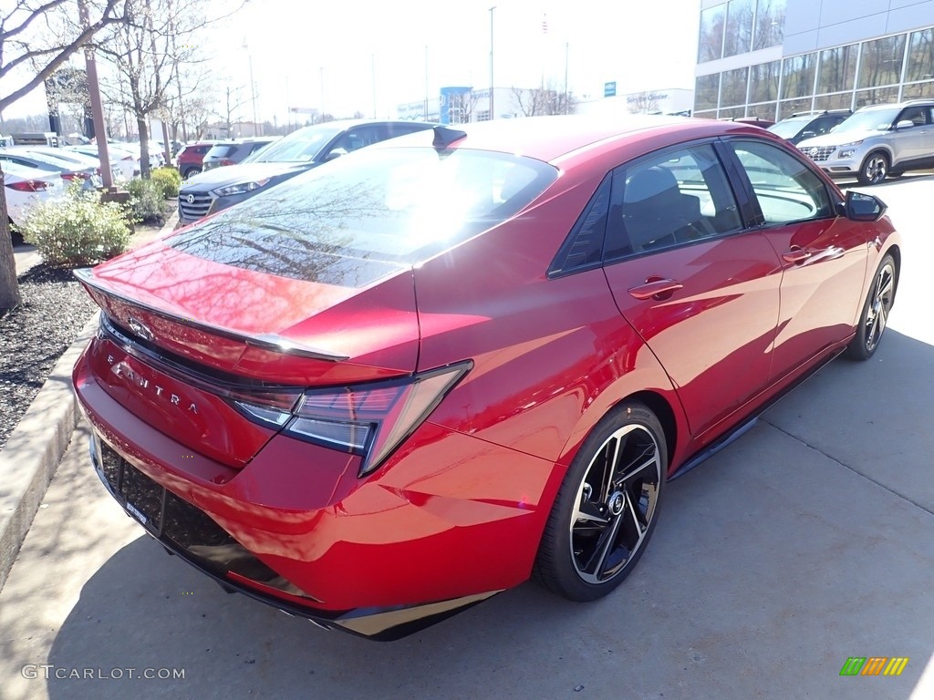 2021 Elantra N-Line - Scarlet Red Pearl / Black photo #2