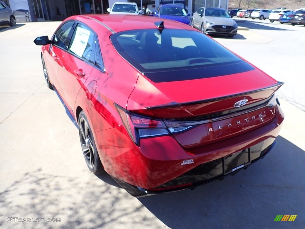 2021 Elantra N-Line - Scarlet Red Pearl / Black photo #6