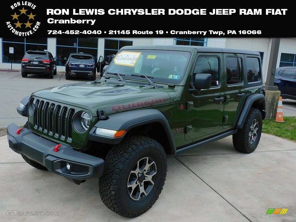 2021 Wrangler Unlimited Rubicon 4x4 - Sarge Green / Dark Saddle/Black photo #1