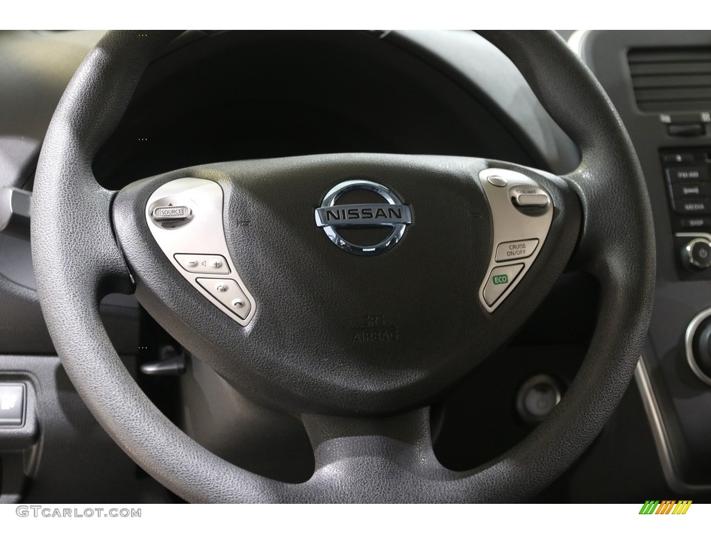 2016 Nissan LEAF S Black Steering Wheel Photo #141514744