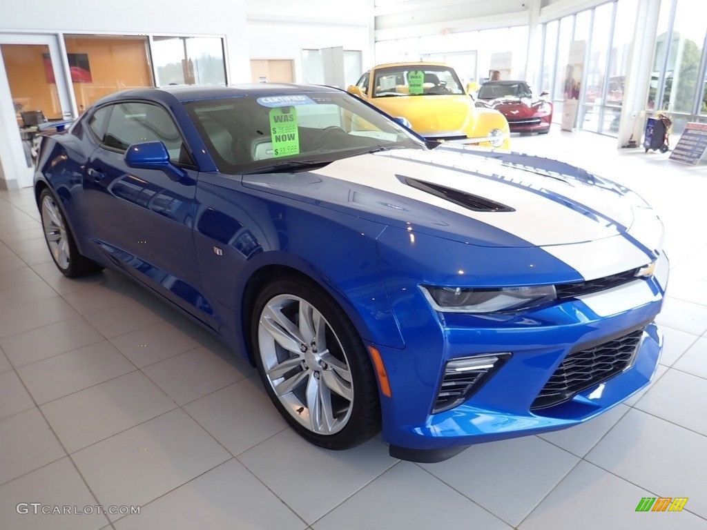 2016 Camaro SS Coupe - Hyper Blue Metallic / Medium Ash Gray photo #10