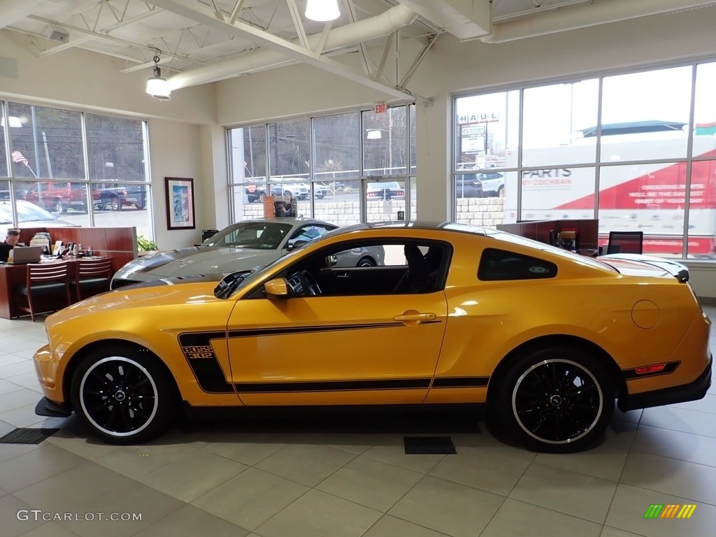 2012 Mustang Boss 302 - Yellow Blaze Metallic Tri-Coat / Charcoal Black photo #5