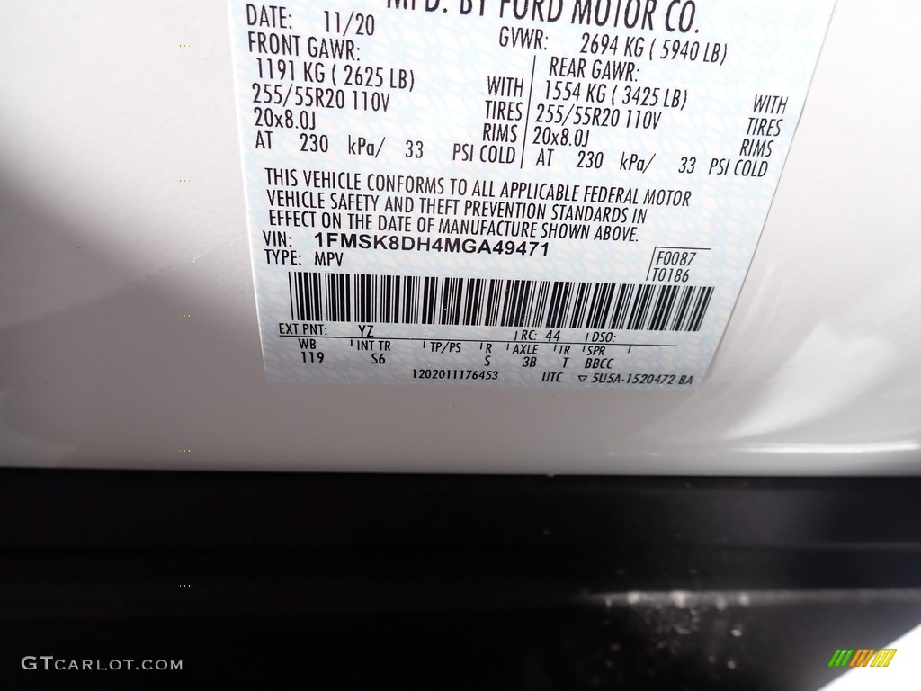 2021 Explorer XLT 4WD - Oxford White / Ebony photo #11
