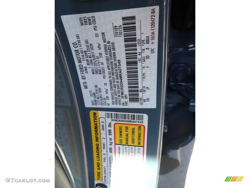 2021 Bronco Sport Color Code KU for Area 51 Photo #141519925