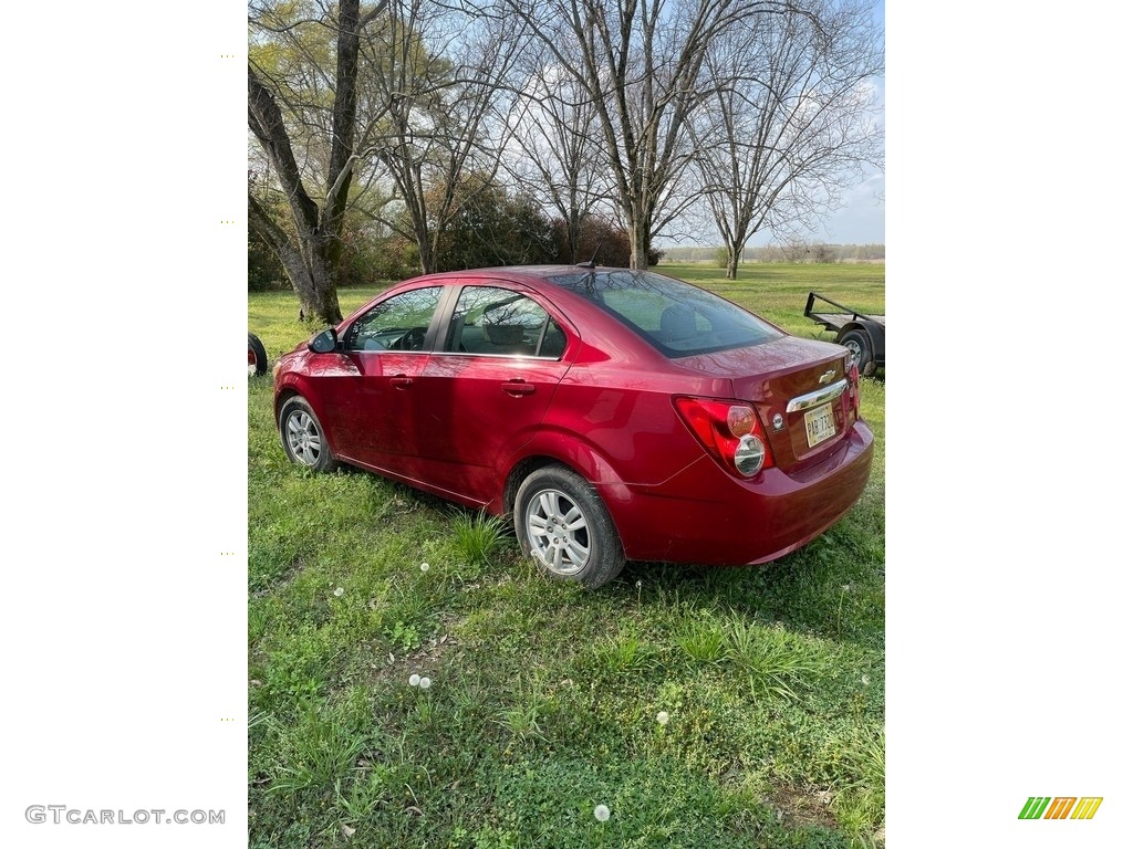 Crystal Red Tintcoat 2014 Chevrolet Sonic LT Sedan Exterior Photo #141519950