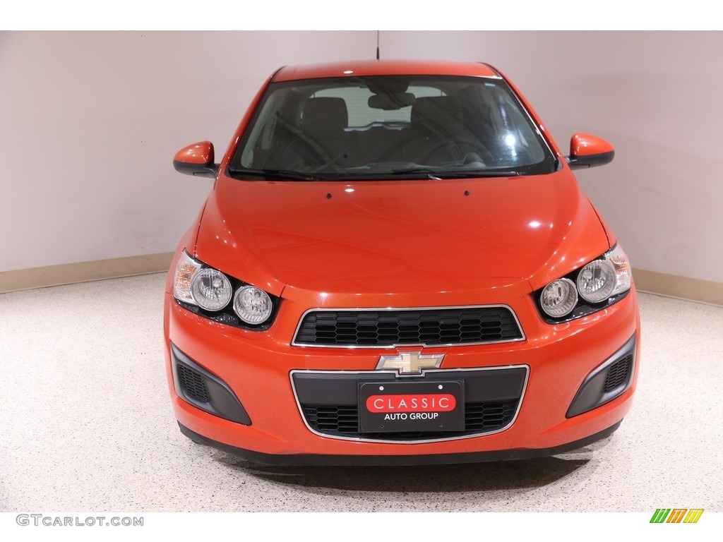 2012 Sonic LS Hatch - Inferno Orange Metallic / Jet Black/Dark Titanium photo #2