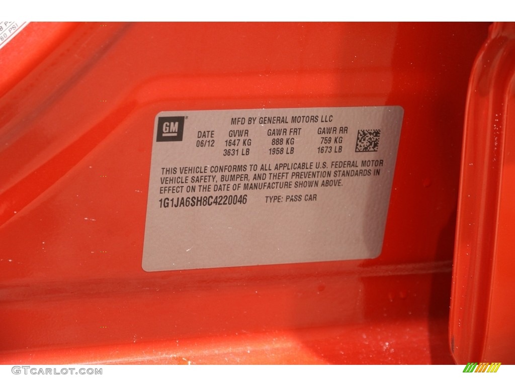 2012 Sonic LS Hatch - Inferno Orange Metallic / Jet Black/Dark Titanium photo #16