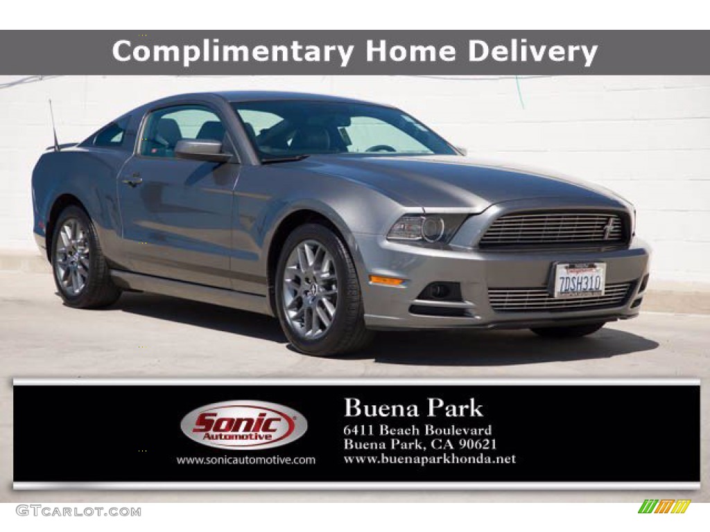 2014 Mustang V6 Premium Coupe - Sterling Gray / Charcoal Black photo #1