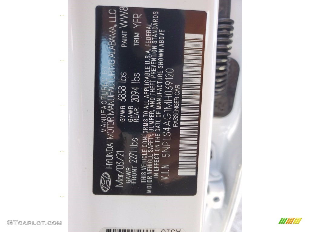 2021 Elantra SEL - Quartz White / Medium Gray photo #25