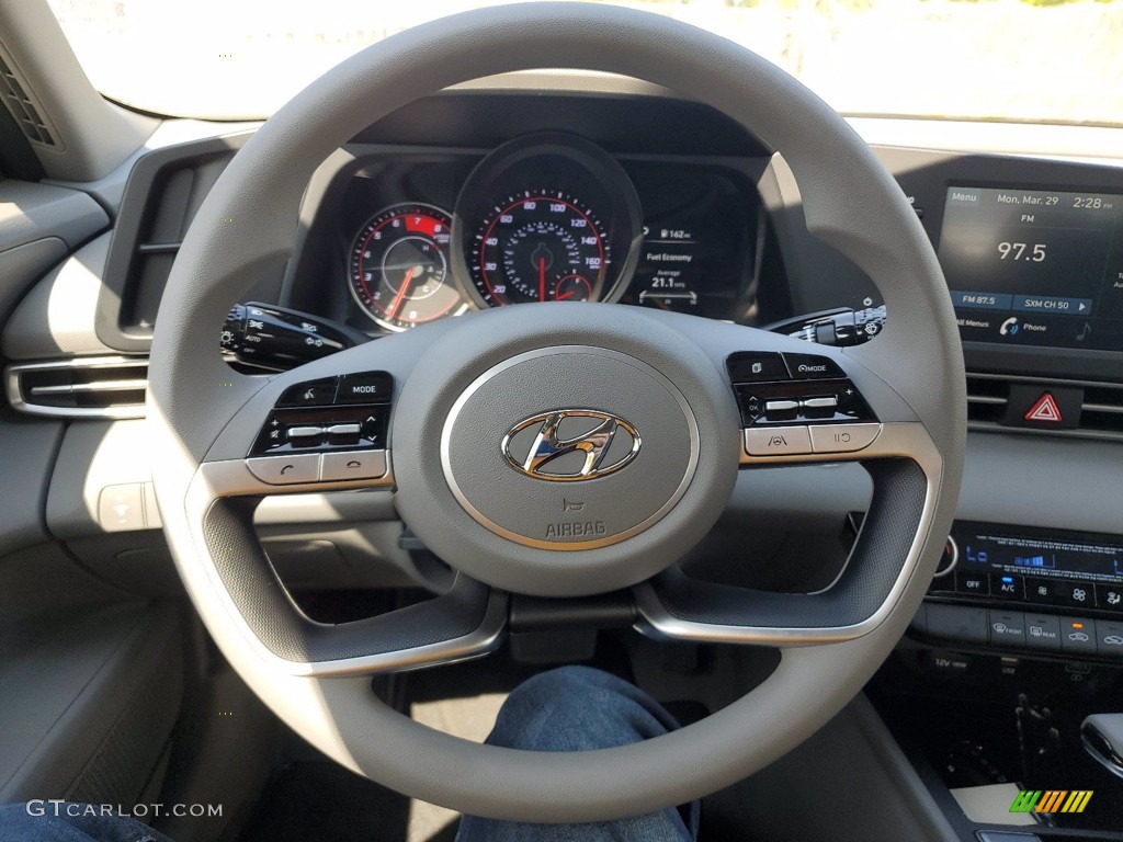2021 Hyundai Elantra SEL Medium Gray Steering Wheel Photo #141524728