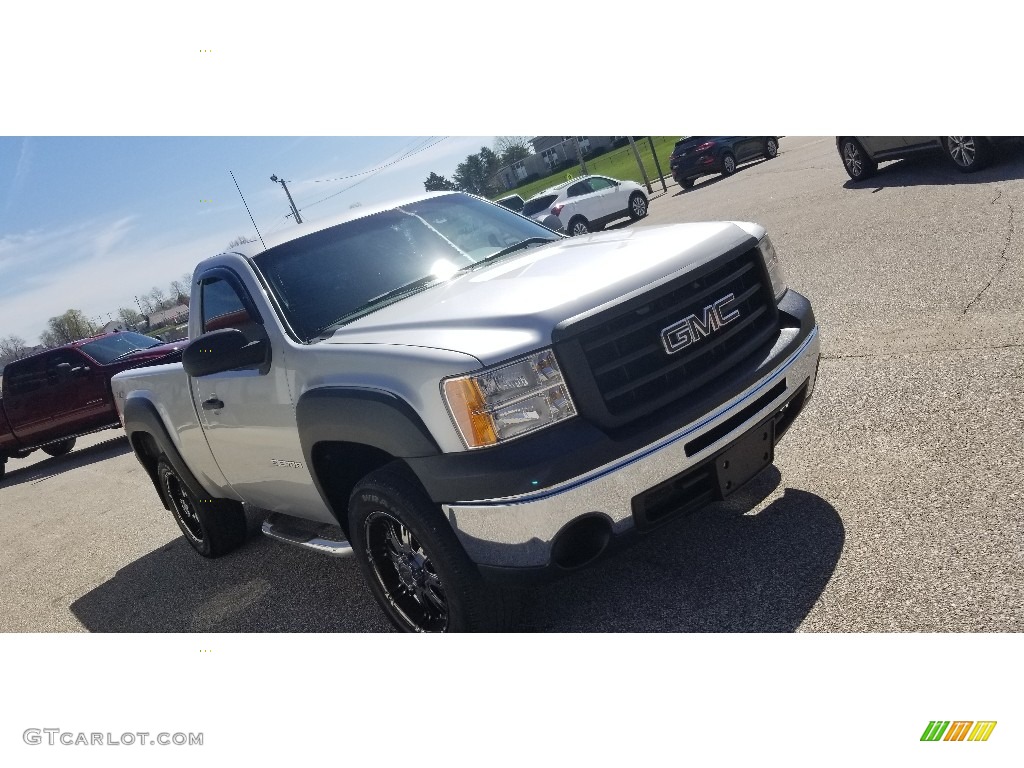 2010 Sierra 1500 Regular Cab 4x4 - Pure Silver Metallic / Dark Titanium photo #7