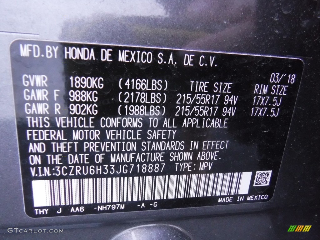 2018 HR-V LX AWD - Modern Steel Metallic / Black photo #26