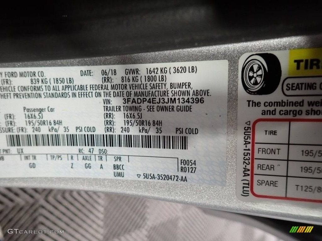 2018 Fiesta SE Hatchback - Ingot Silver / Charcoal Black photo #42