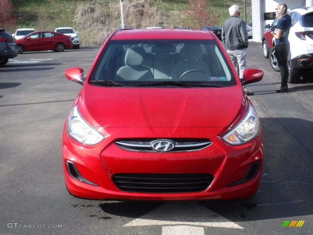 2016 Accent SE Sedan - Boston Red / Gray photo #4