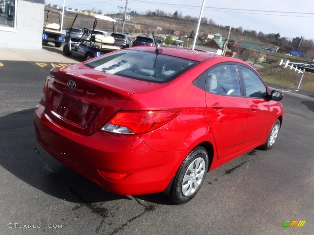 2016 Accent SE Sedan - Boston Red / Gray photo #9