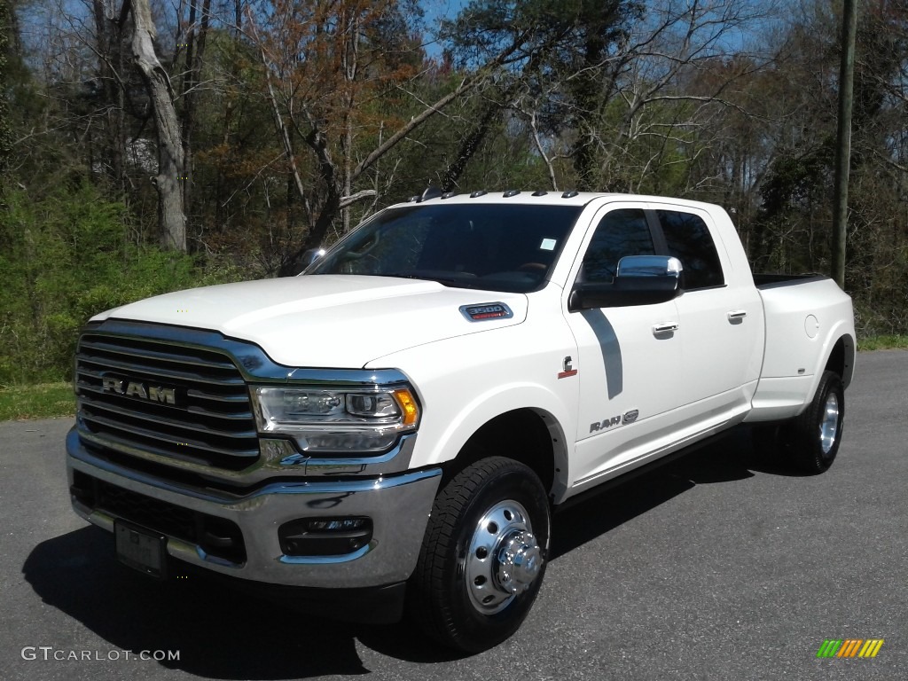 2021 3500 Limited Longhorn Mega Cab 4x4 - Pearl White / Cattle Tan/Black photo #2