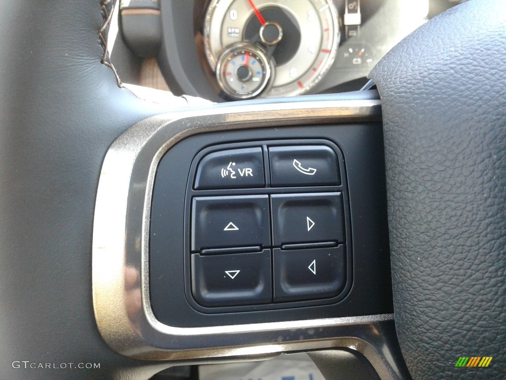 2021 Ram 3500 Limited Longhorn Mega Cab 4x4 Cattle Tan/Black Steering Wheel Photo #141529424