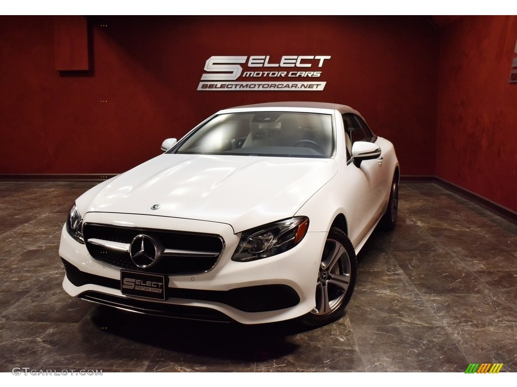 2018 E 400 Convertible - Polar White / Macchiato Beige/Espresso Brown photo #1