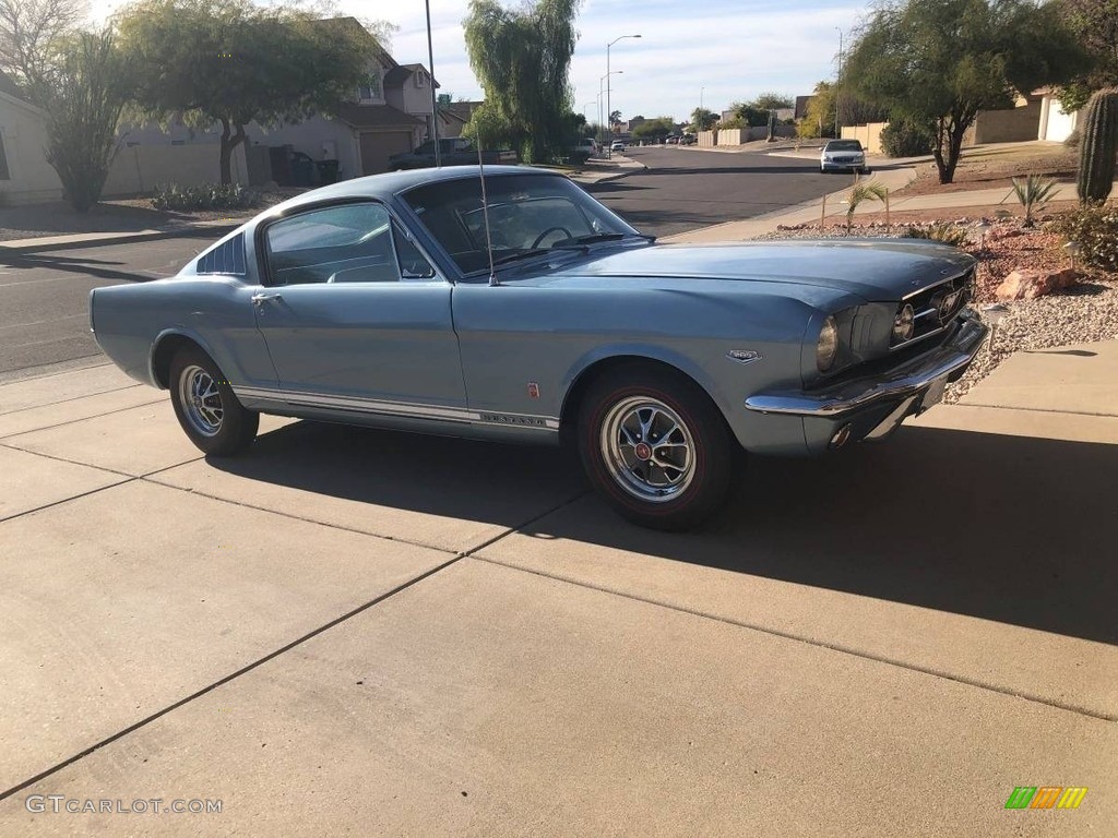 Silver Blue 1965 Ford Mustang Fastback Exterior Photo #141532515