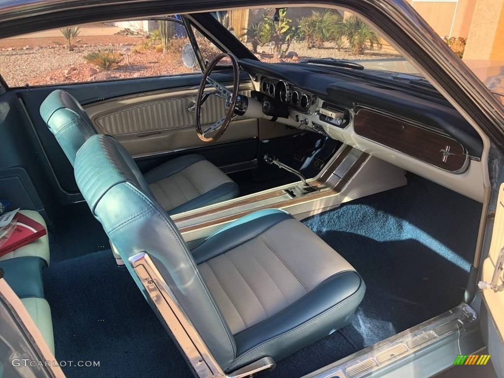 White/Blue Interior 1965 Ford Mustang Fastback Photo #141532541