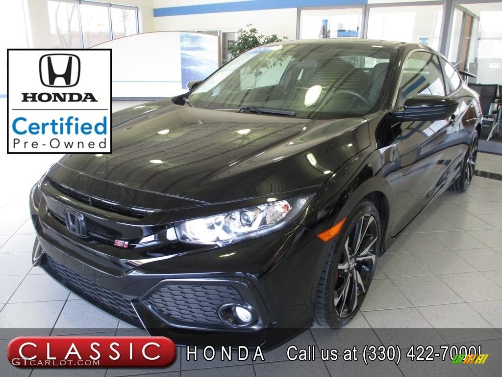 2019 Civic Si Coupe - Crystal Black Pearl / Black photo #1