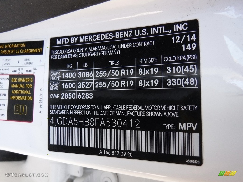 2015 ML 350 4Matic - Polar White / Black photo #31
