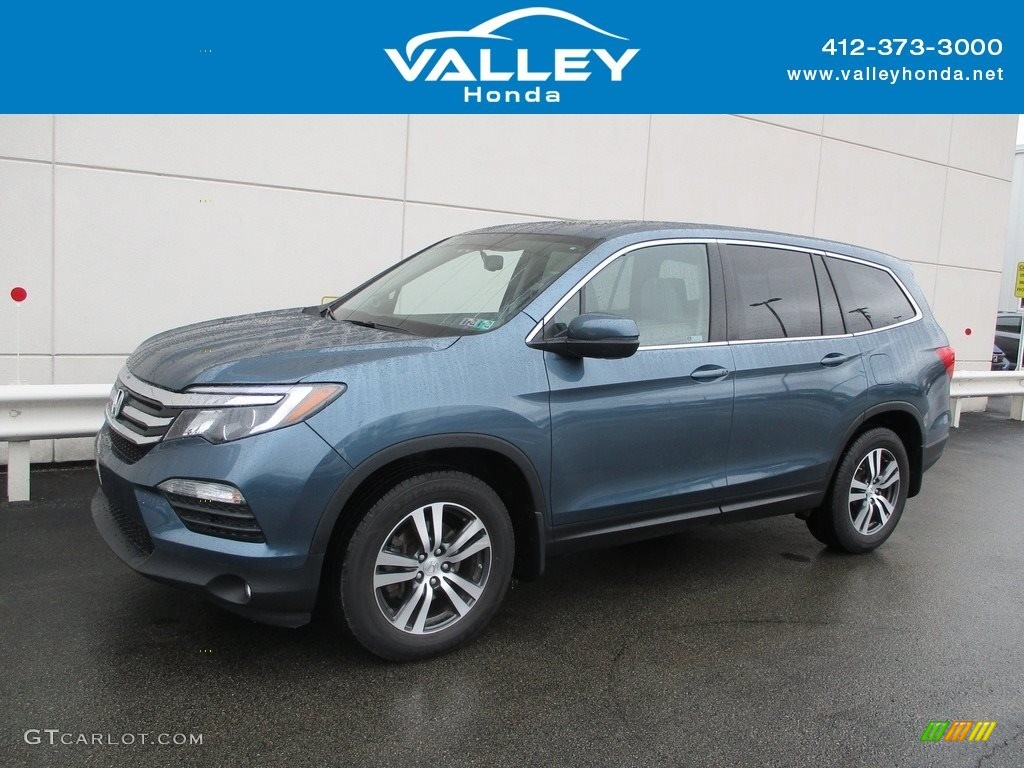 2018 Pilot EX-L AWD - Steel Sapphire Metallic / Gray photo #1