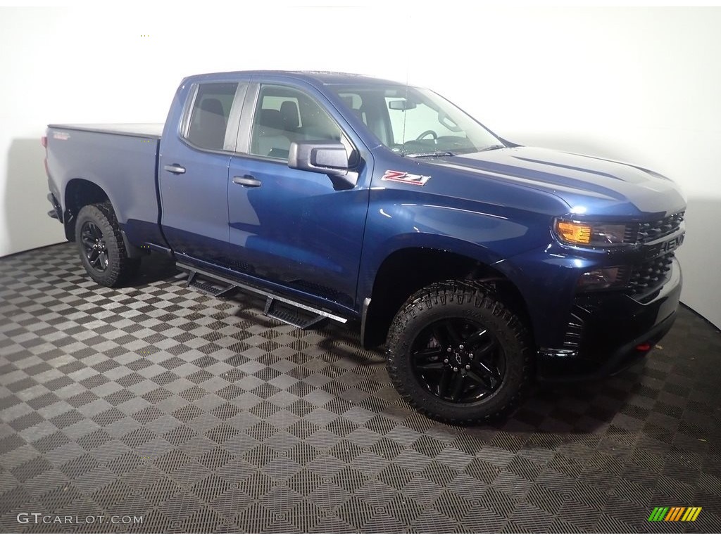 2020 Silverado 1500 Custom Trail Boss Double Cab 4x4 - Northsky Blue Metallic / Jet Black photo #3