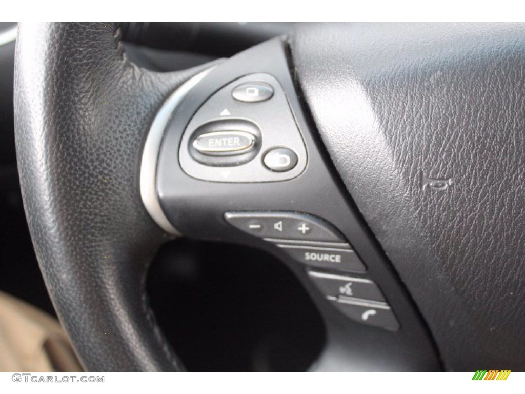 2016 Nissan Pathfinder Platinum Charcoal Steering Wheel Photo #141547470
