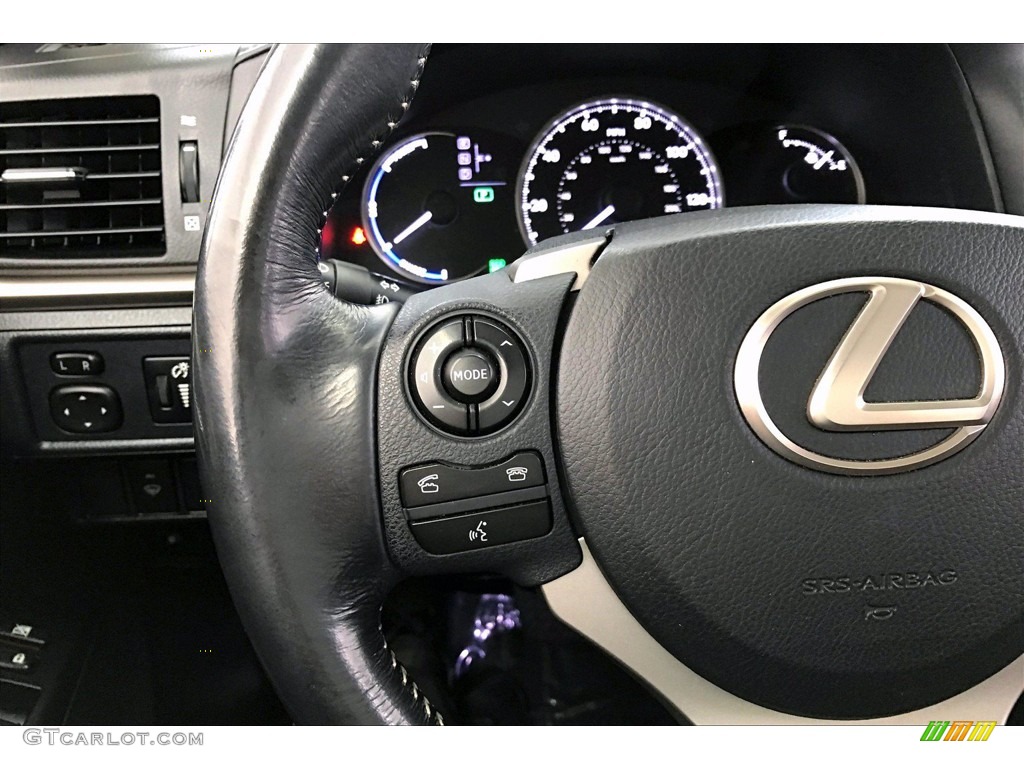 2016 Lexus CT 200h Hybrid Black Steering Wheel Photo #141550552